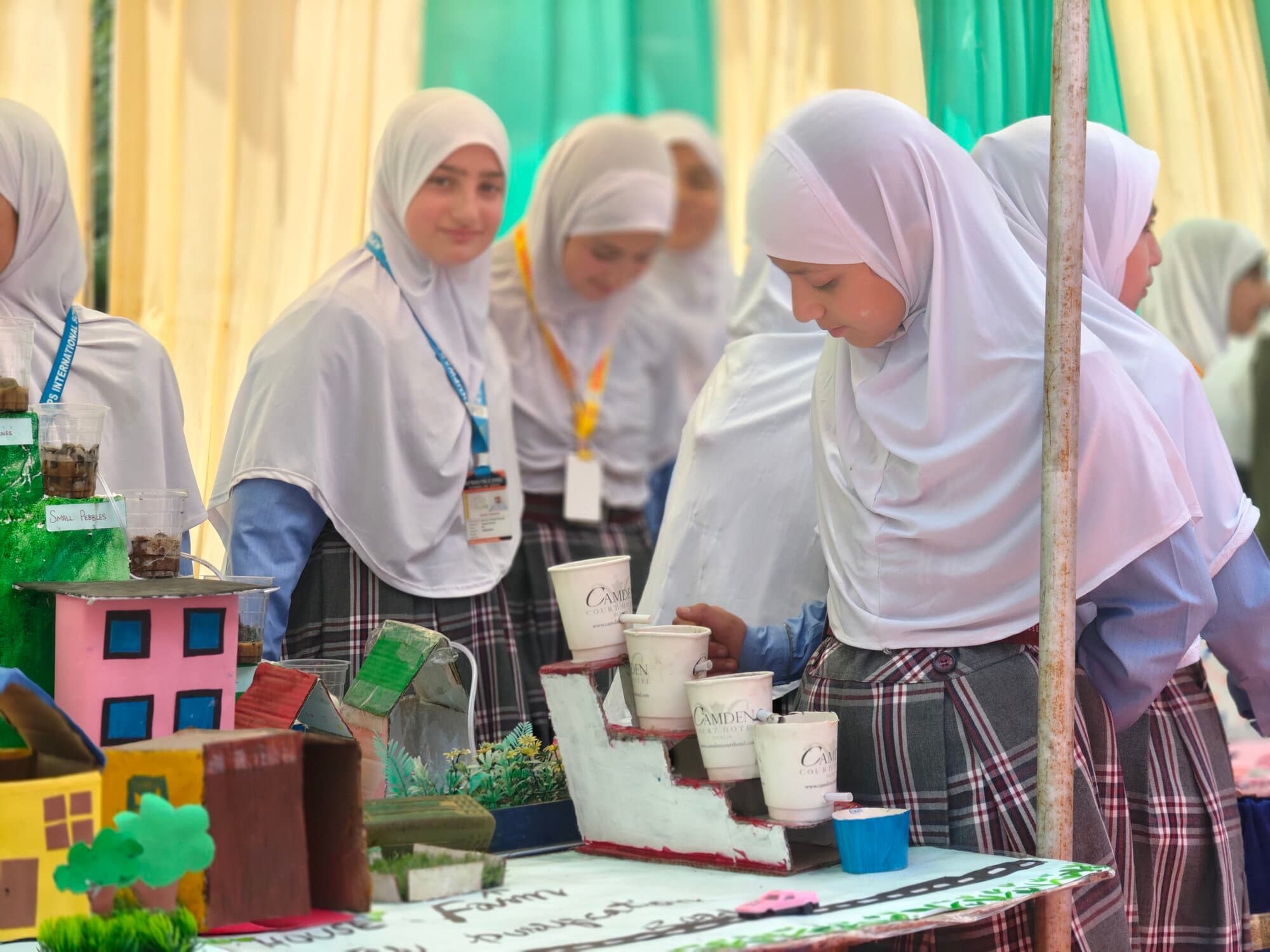 Fayaz-KPS students presenting an eco-model project