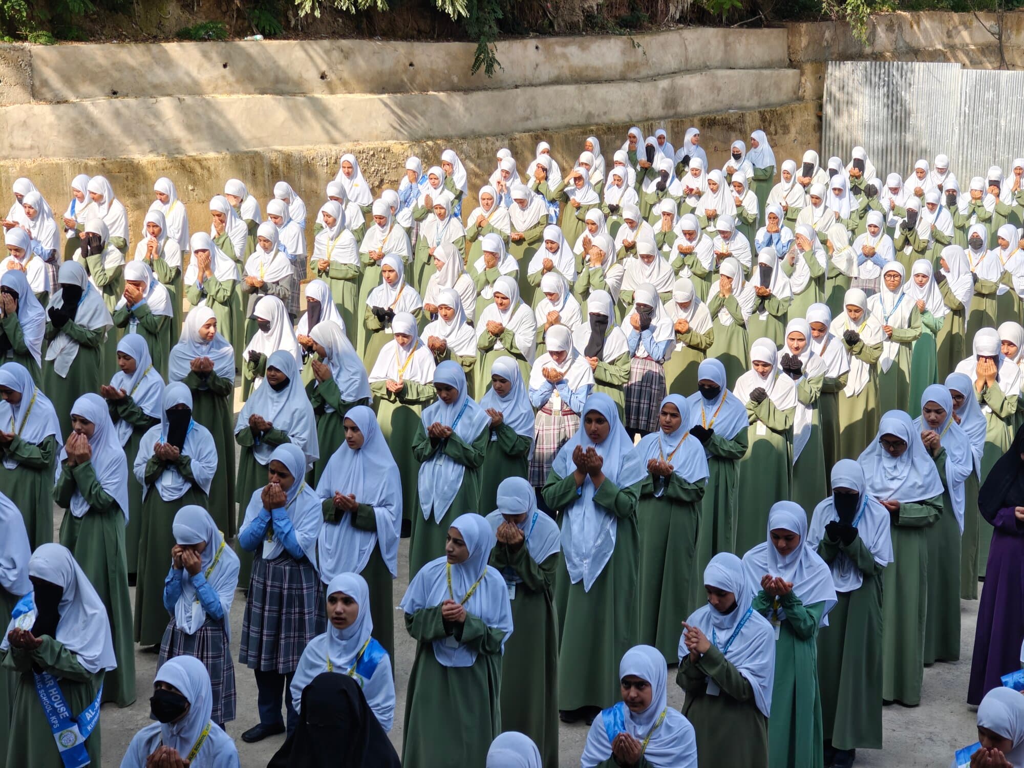 Fayaz-KPS girls' wing in daily uniform at assembly